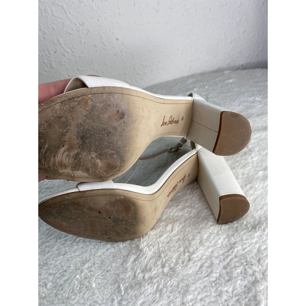 Sam Edelman 249005 Womens Yaro Leather Ankle Strap Sandals White Size 9.5 - Picture 8 of 11